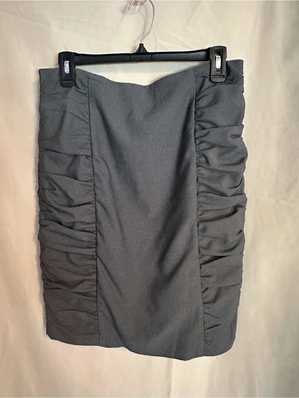 Cartonnier Charcoal Gray Ruched Pencil Skirt